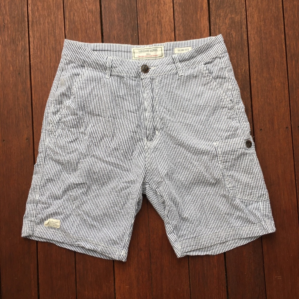 Vintage Genes Flat Front Seersucker Shorts